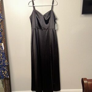 City Studio Elegant Black Satin Maxi Dress